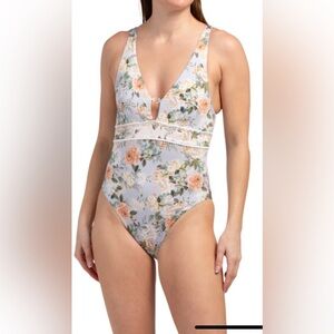 AQUA BLU Eve Floral One-piece Swimsuit